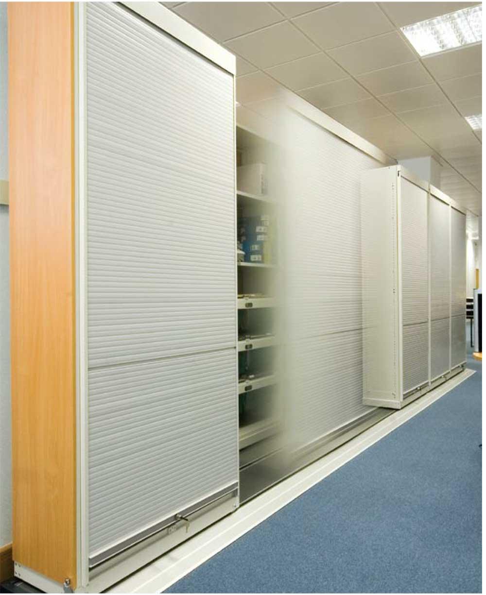 Slide-a-side mobile shelving