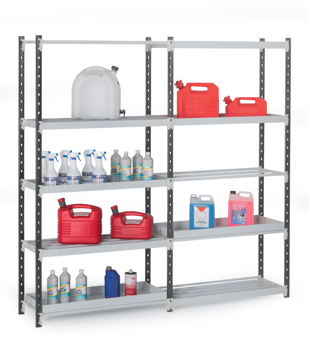 Flip containment shelving
