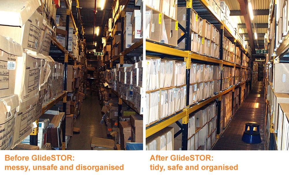 Glidestor Before after