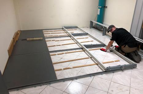 Floor levelling and rail installation