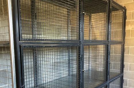 Side view of oversized sports locker