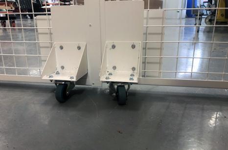 Castor support showing wheels for large double door